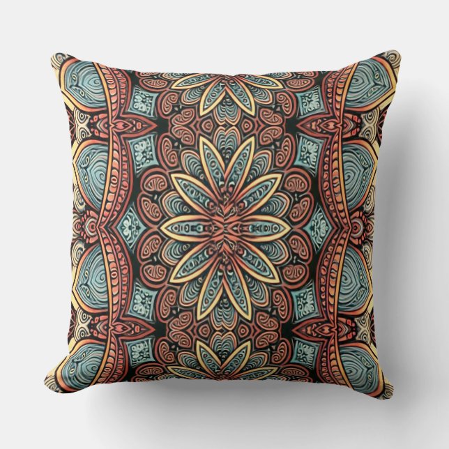Vibrant multicolor classic fabric pattern design t cushion (Front)