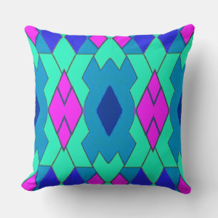 Vibrant multicolor geometric pattern design  cushion