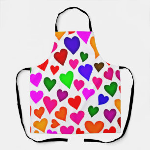 Vibrant Multicolor Heart Pattern Apron