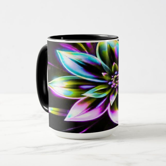 Vibrant Multicolor Hibiscus Floral Accessor Mug (Front Left)