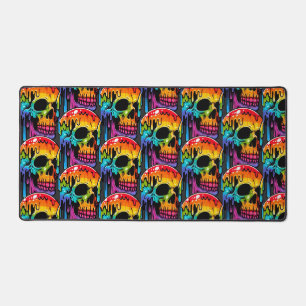 Vibrant Multicolor Skull Desk Mat