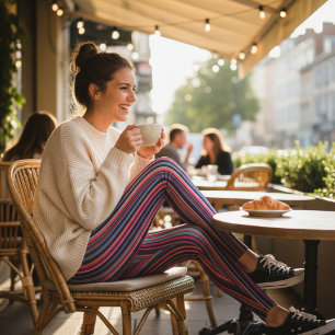 Vibrant Multicolor Vertical Stripes Leggings