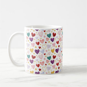 Vibrant Multicolor Watercolor & Gold Confetti Coffee Mug