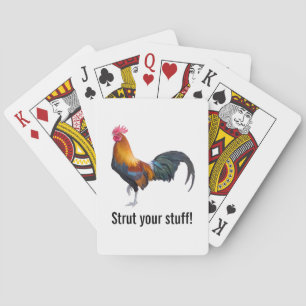 vibrant Multicolored Rooster Classic Playing Cards