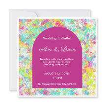 Vibrant Multicolored Wedding Invitation 