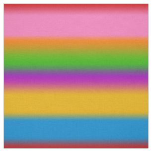 Vibrant Multicolour Rainbow Gradient Stripes Fabric