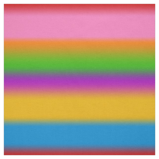 Vibrant Multicolour Rainbow Gradient Stripes  Fabric (Swatch)