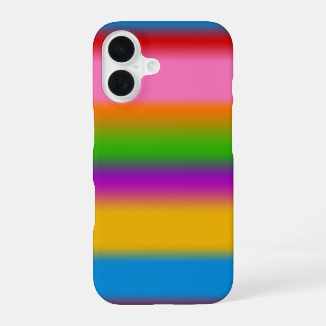 Vibrant Multicolour Rainbow Gradient Stripes  iPhone 16 Case (Back)