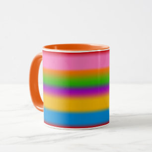 Vibrant Multicolour Rainbow Gradient Stripes  Mug