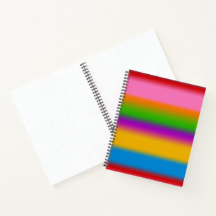 Vibrant Multicolour Rainbow Gradient Stripes Notebook