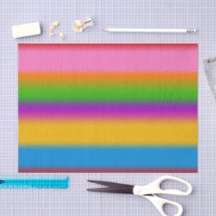 Vibrant Multicolour Rainbow Gradient Stripes Tissue Paper