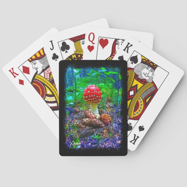 Vibrant Mushroom - Bicycle Playing Cards (Back)