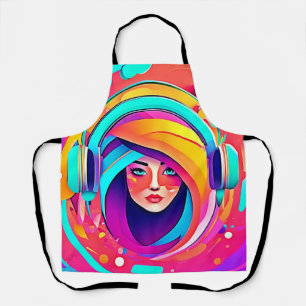 Vibrant Music Flow Apron