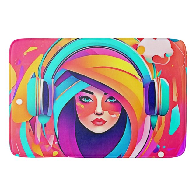 Vibrant Music Flow Bath Mat (Front)