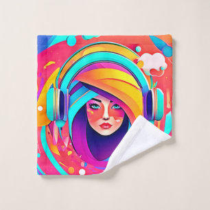 Vibrant Music Flow Bath Towel Set