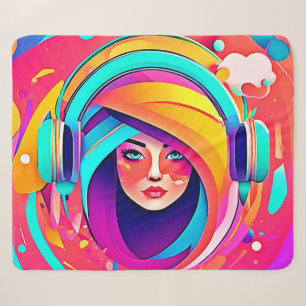 Vibrant Music Flow Sherpa Blanket