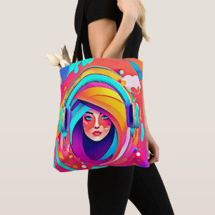 Vibrant Music Flow Tote Bag