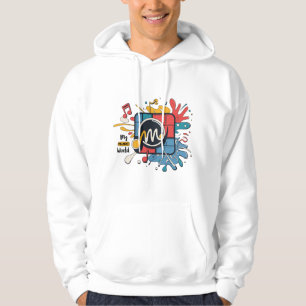 Vibrant Music Logo Design - "M" My Music World Hoodie