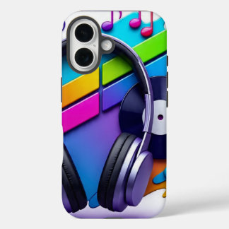 Vibrant Music Vibes Phone Case - Headphones & Viny