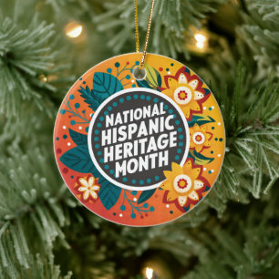 Vibrant National Hispanic Heritage Month  Ceramic Ornament