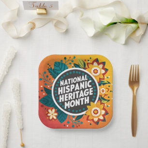 Vibrant National Hispanic Heritage Month Paper Plate
