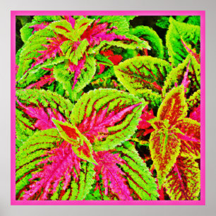 Vibrant Nature Leaves Pattern Poster