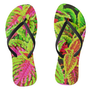 Vibrant Nature Leaves Pattern Thongs