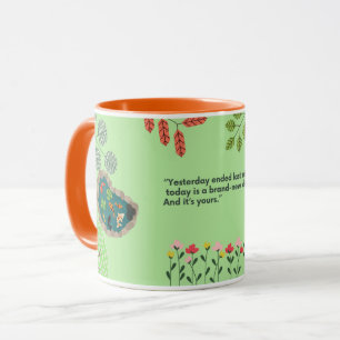 VIBRANT NATURE MUG - GREEN BOTANICAL FLORAL ART