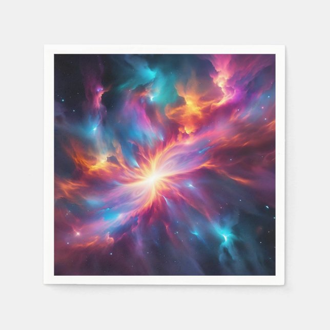 Vibrant Nebula Explosion Napkin (Front)