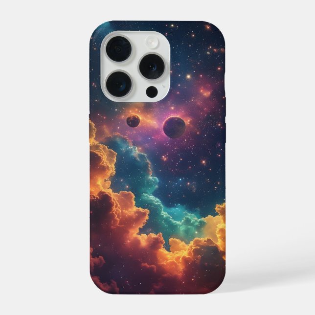 Vibrant Nebula Galaxy Design iPhone Case (Back)