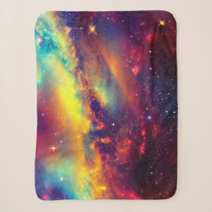 Vibrant Nebula Sherpa Blanket