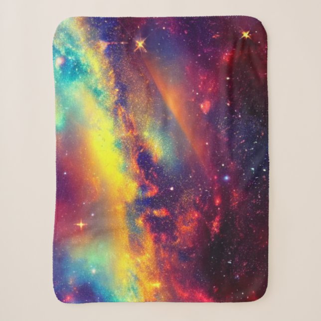 Vibrant Nebula Sherpa Blanket (Front)