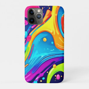 Vibrant Neon Abstract Art Splash iPhone 11 Pro Case