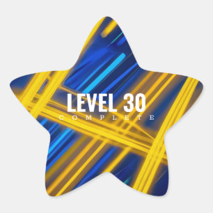 Vibrant Neon Abstract Chaotic Synthwave Light Star Sticker