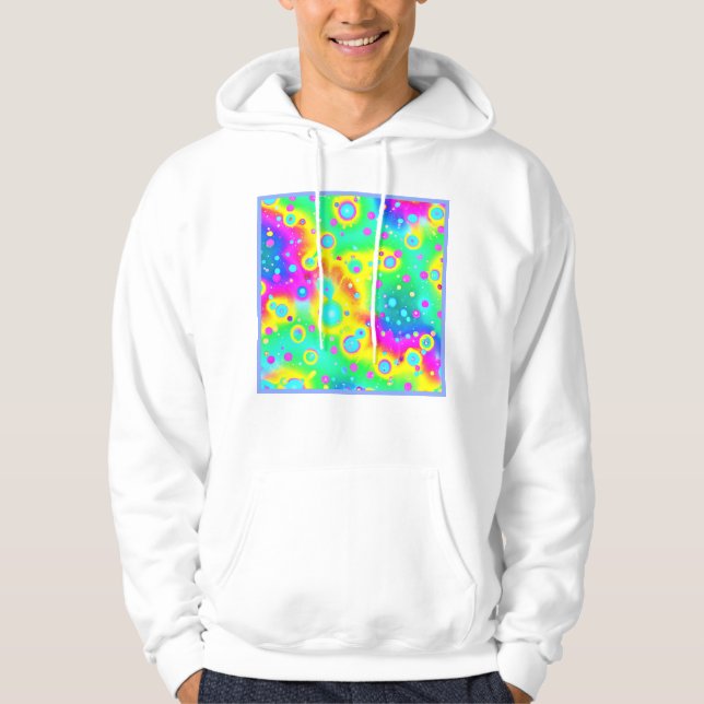Vibrant Neon Blaze Pattern Hoodie (Front)
