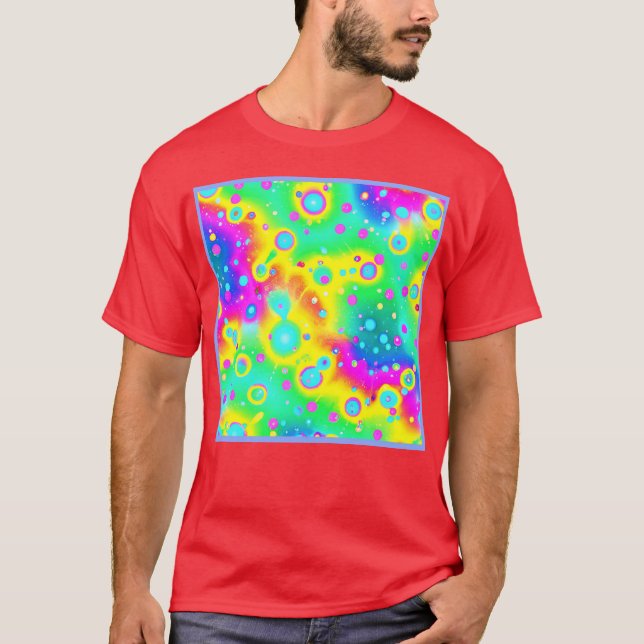 Vibrant Neon Blaze Pattern T-Shirt (Front)