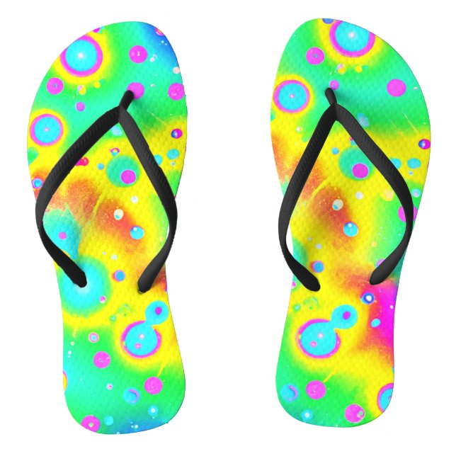 Vibrant Neon Blaze Pattern Thongs (Footbed)