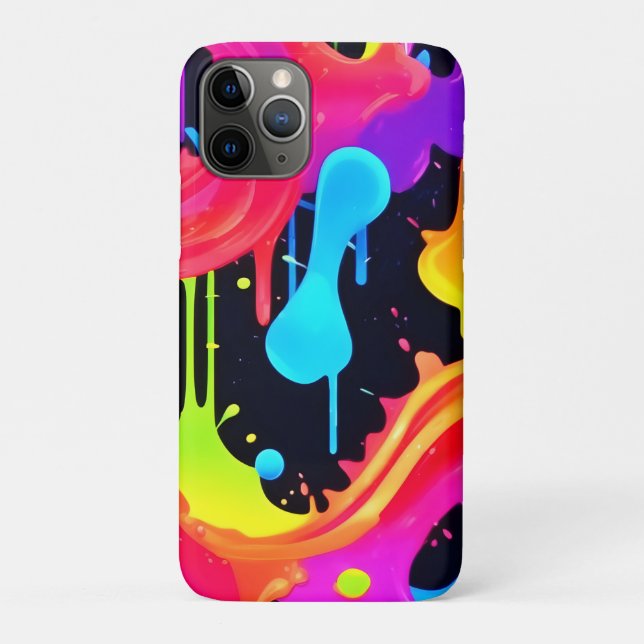 Vibrant Neon Colour Splash Art Case-Mate iPhone Case (Back)