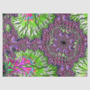 Vibrant Neon Colourful Trippy Groovy Fractal Art Tissue Paper