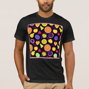 Vibrant Neon Fruits Artistry T-Shirt
