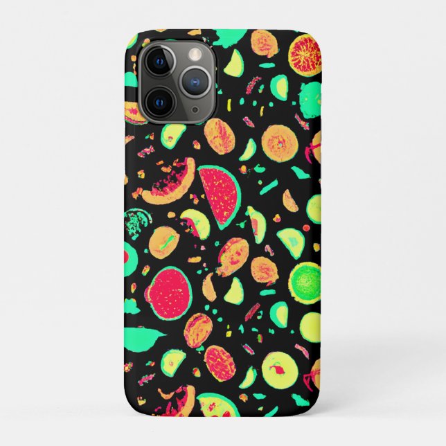 Vibrant Neon Fruits Pattern Case-Mate iPhone Case (Back)