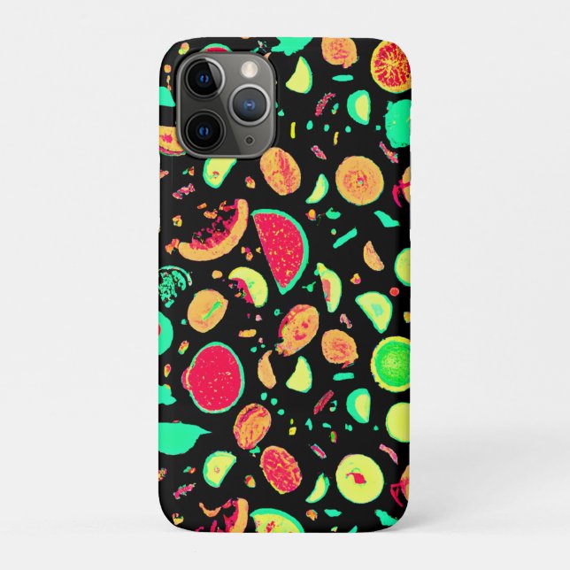 Vibrant Neon Fruits Pattern Case-Mate iPhone Case (Back)