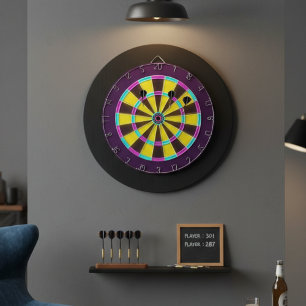 Vibrant Neon Glow Dartboard