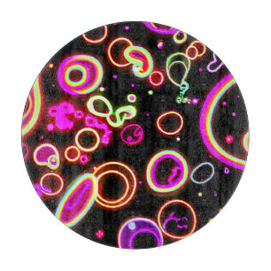 Vibrant Neon Glow Pattern Cutting Board