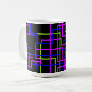 Vibrant Neon Grid Coffee Mug