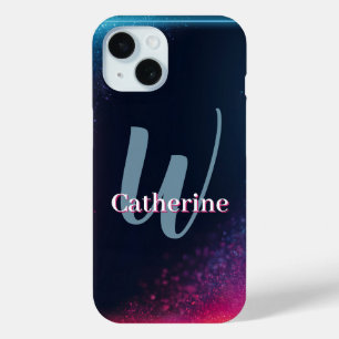 Vibrant Neon Light Frame with Custom Name iPhone 15 Case