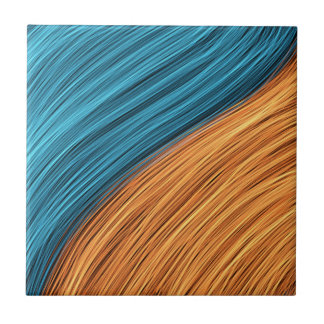 Vibrant Neon Light Strands of Blue and Orange Ceramic Tile