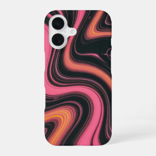 Vibrant Neon Liquid Marble iPhone 16 Case
