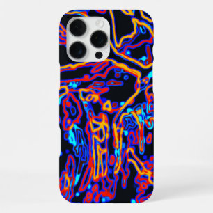Vibrant Neon Multicolored Curvy Line Pattern iPhone 16 Pro Max Case