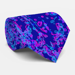 Vibrant Neon Multicolored Curvy Line Pattern Tie